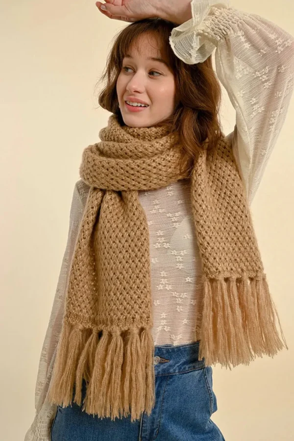 Fringed Scarf - Beige