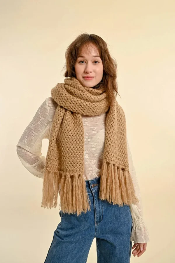 Fringed Scarf - Beige