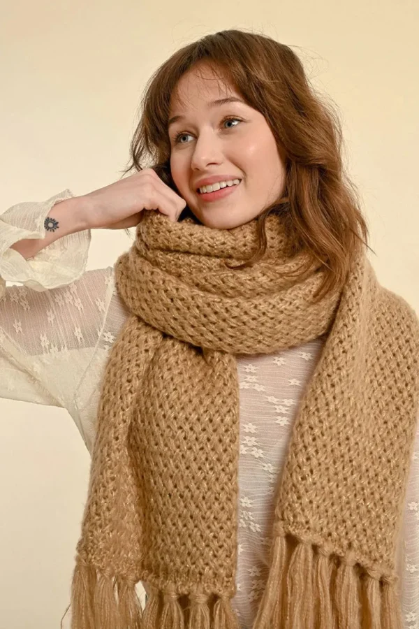 Fringed Scarf - Beige