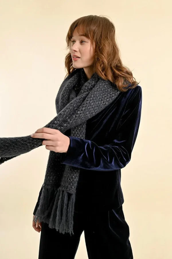 Fringed Scarf - Dark Navy