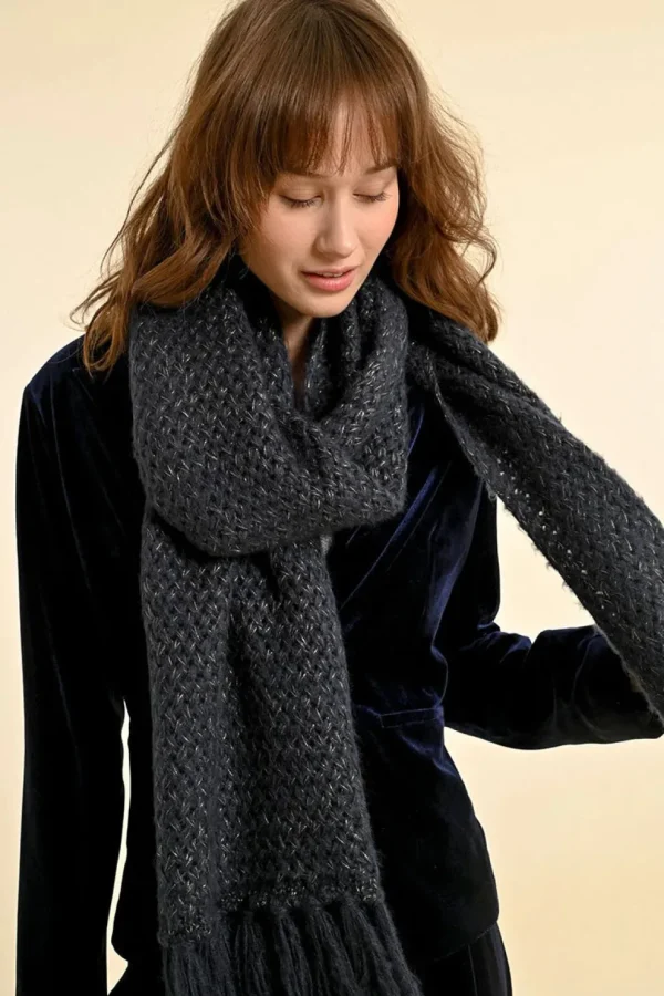 Fringed Scarf - Dark Navy