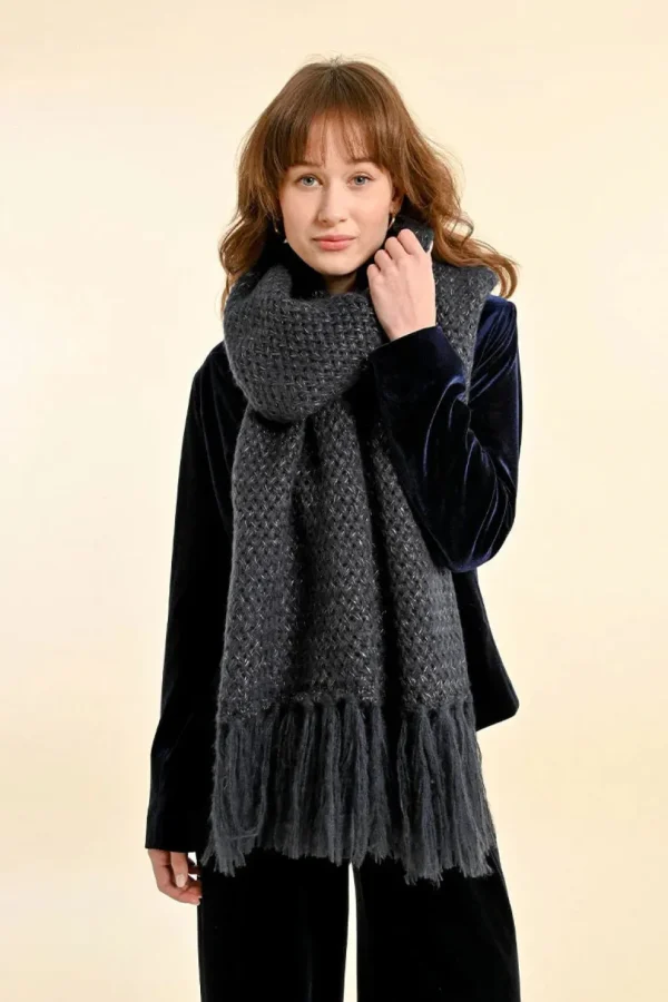 Fringed Scarf - Dark Navy