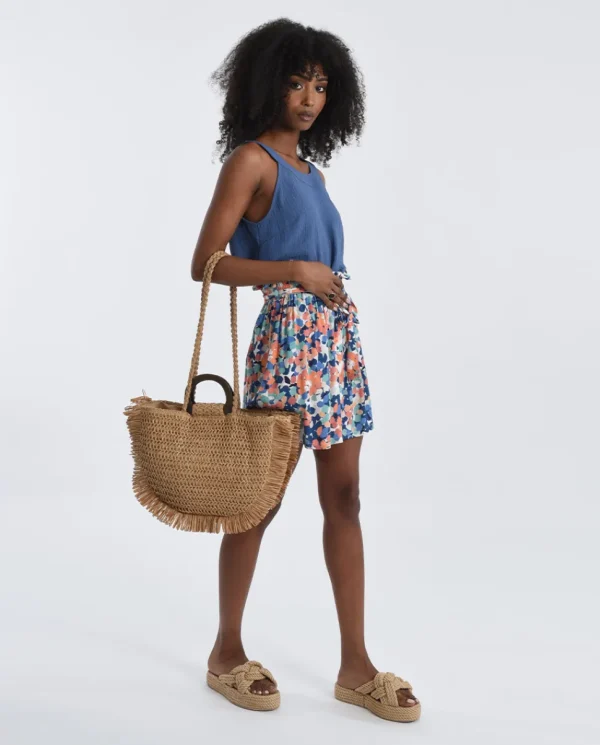 Fringed Woven Tote Bag