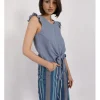 Front Knotted Top - Blue