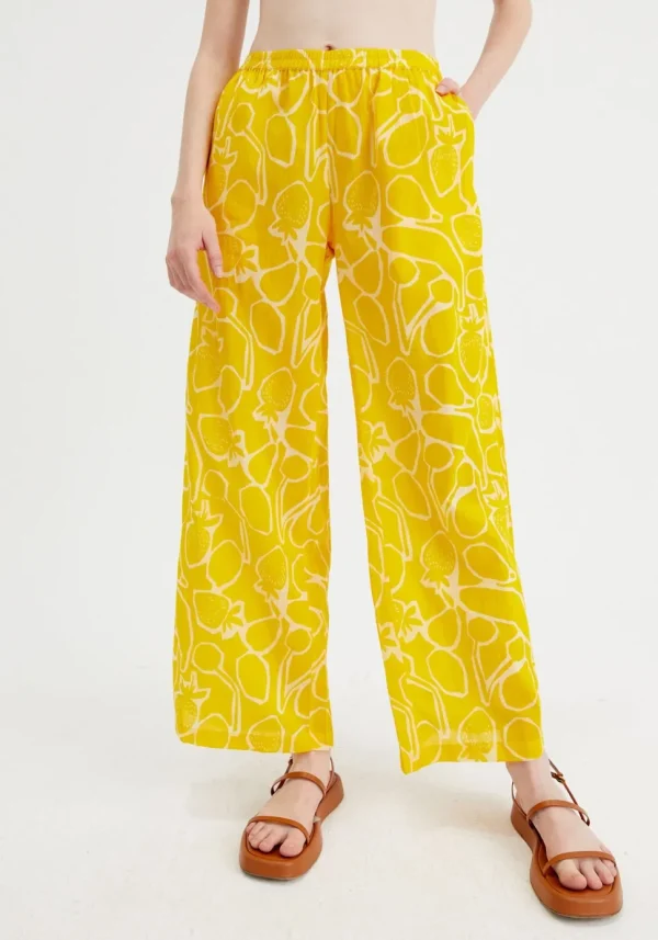 Fruit Print Mid-Rise Trousers