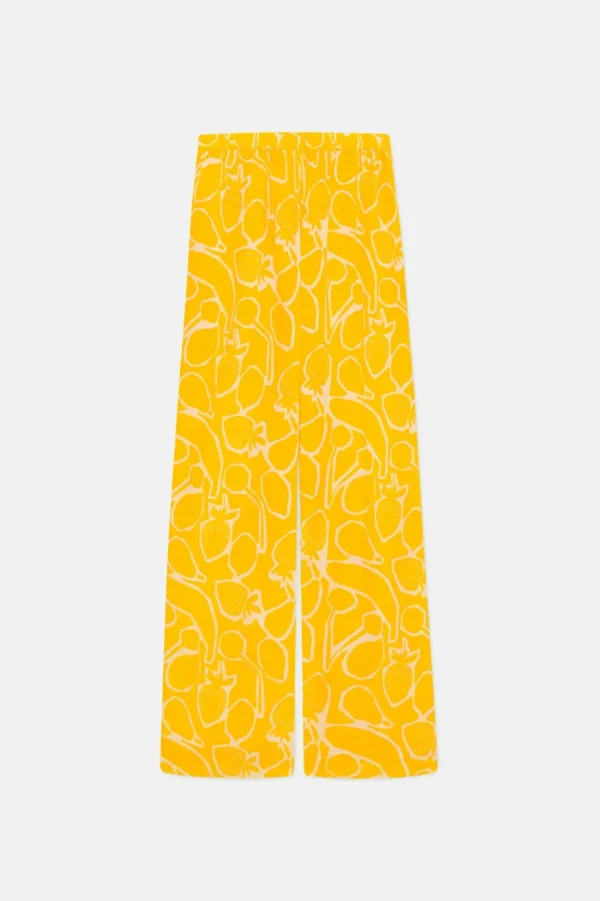 Fruit Print Mid-Rise Trousers