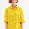 Fruit Print Oversized Long-Sleeved Shirt