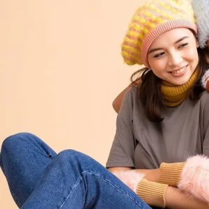 Fur Bubble Dot Beret