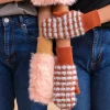 Fur Bubble Dot Mittens