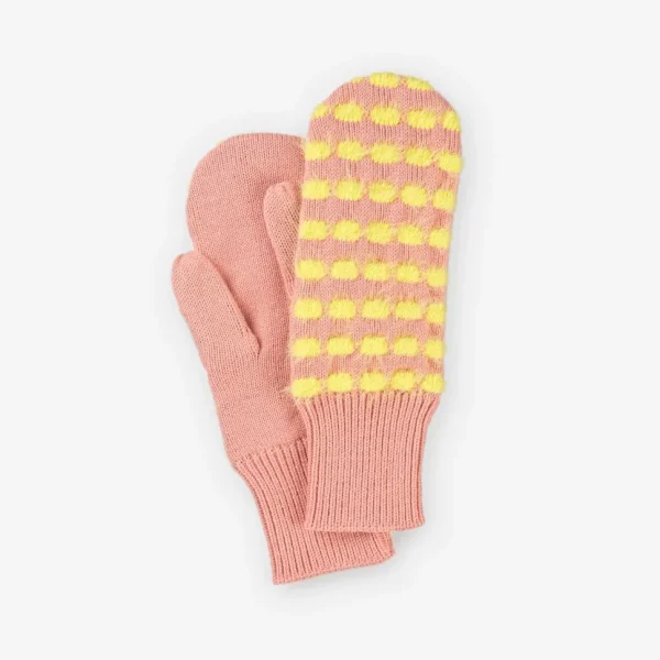 Fur Bubble Dot Mittens
