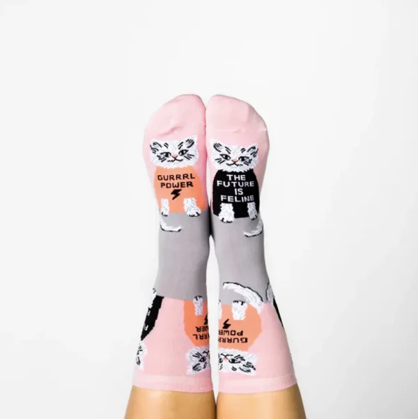 Future is Feline Crew Socks - Women's