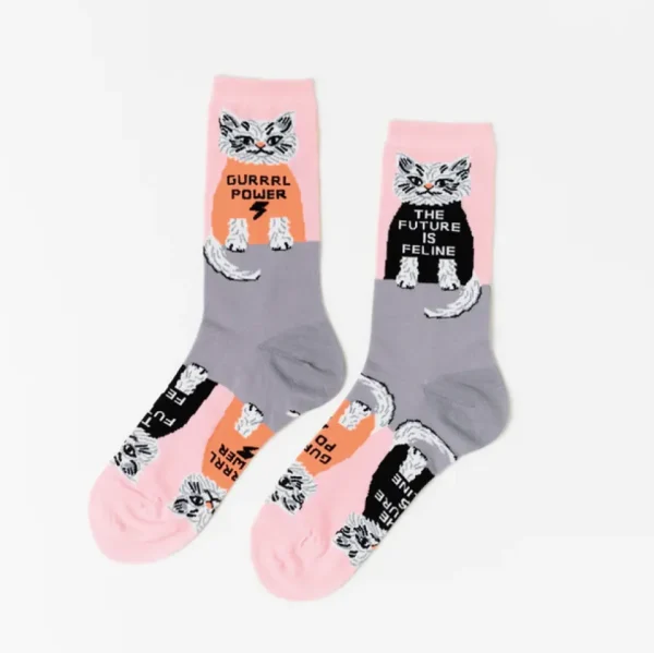 Future is Feline Crew Socks - Women's