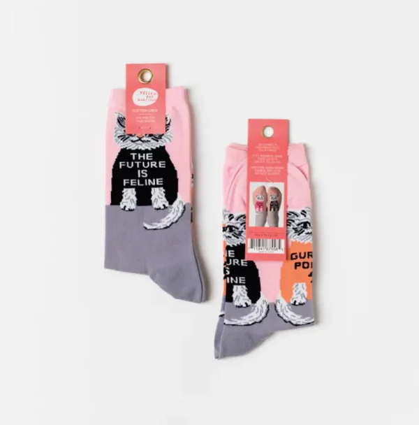 Future is Feline Crew Socks - Women's