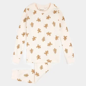 Gingerbread Print on Silver Peony PJ Set