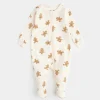 Gingerbread Print on Silver Peony Sleeper