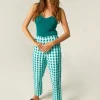 Gingham Cropped Straight-Leg Trousers