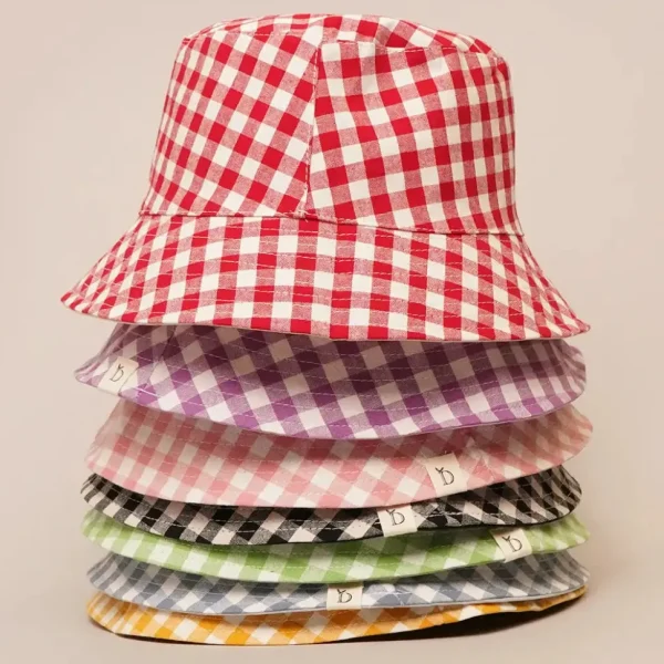 Gingham Reversible Bucket Hat - Several Colors