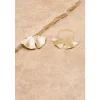 Ginkgo Hoop Earrings - 18k Gold Plating