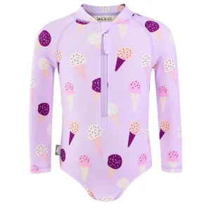 Girls One Piece UV Swimsuit | Lavender Ice Cream