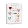 Glitter Heart Hair Slides (x6)