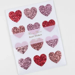 Glitter Heart Stickers (x 8 sheets)