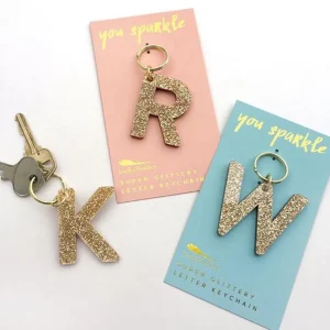 Glitter Letter Keychain