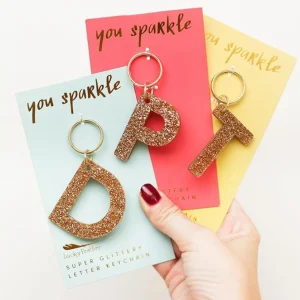 Glitter Letter Keychain