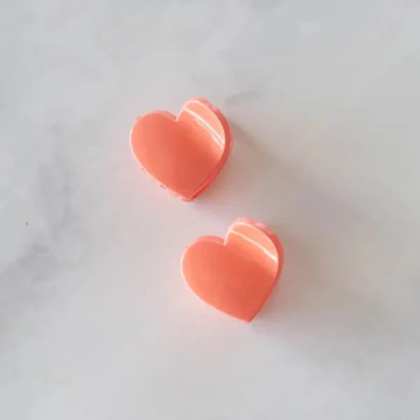 Glossy Candy Hearts Hair Clip Set - Several Colors
