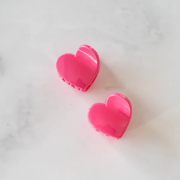 Glossy Candy Hearts Hair Clip Set - Several Colors