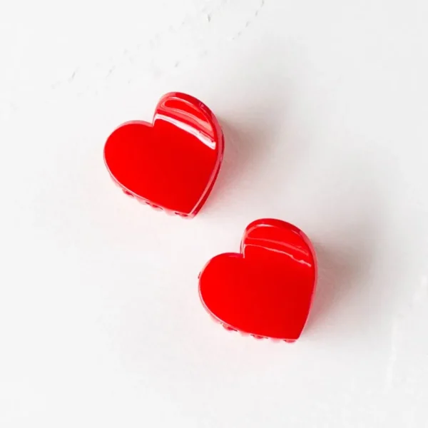 Glossy Candy Hearts Hair Clip Set - Several Colors