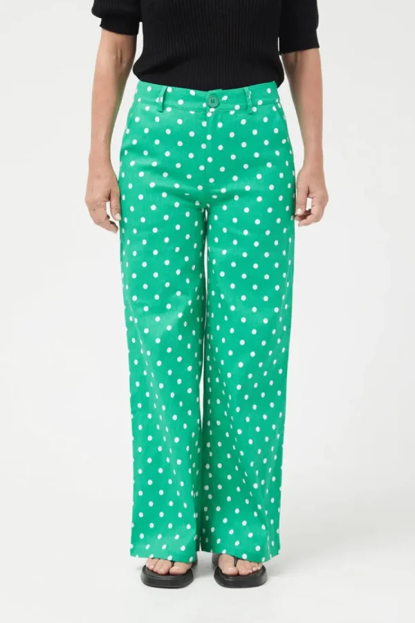 Green Polka Dot Straight Jeans