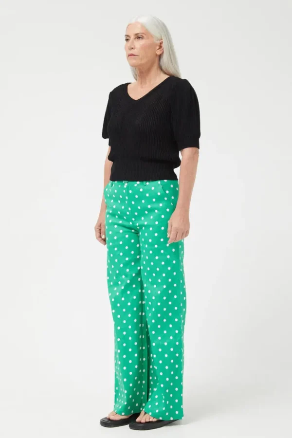 Green Polka Dot Straight Jeans