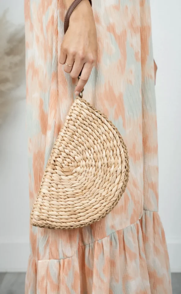 Half Circle Straw Clutch (several colors)