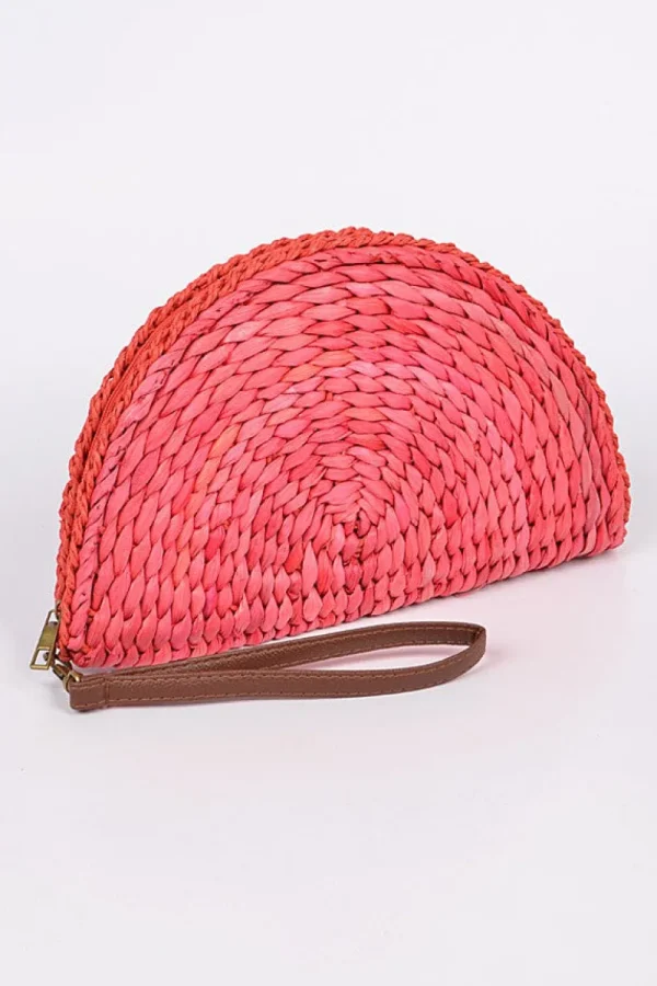 Half Circle Straw Clutch (several colors)
