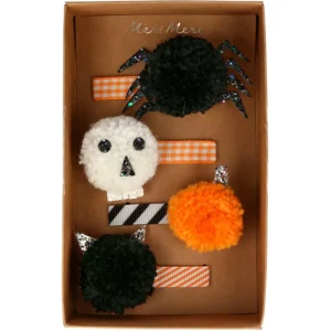 Halloween Pompom Hair Clips (x 4)