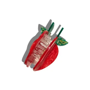 Hand-Painted Big Apple Claw Hair Clip