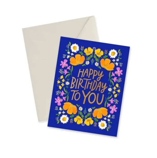 Happy Birthday To You - Gold Foil Notecard