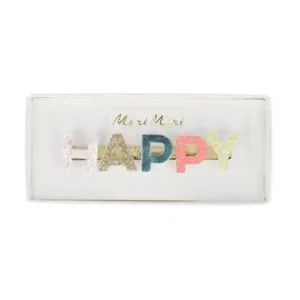 Happy Glitter Hair Clip