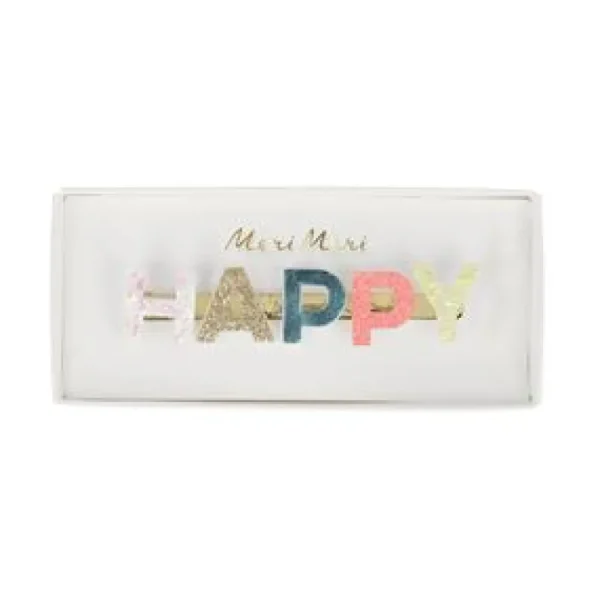 Happy Glitter Hair Clip
