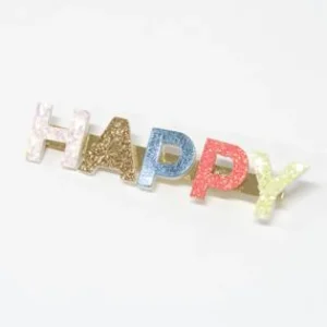 Happy Glitter Hair Clip