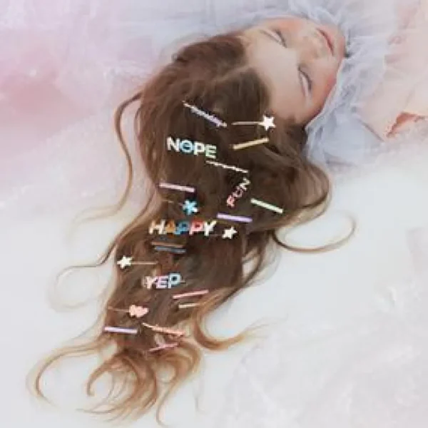 Happy Glitter Hair Clip