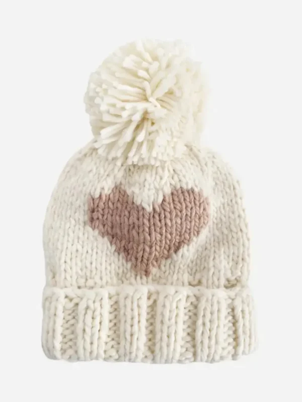 Heart Beanie, Blush | Hand Knit Kids & Baby Hat