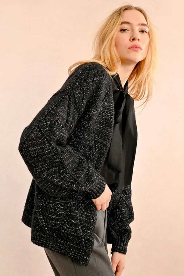 Heart Cardigan - Black