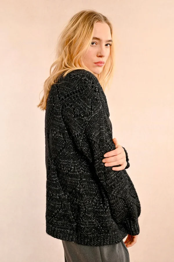Heart Cardigan - Black