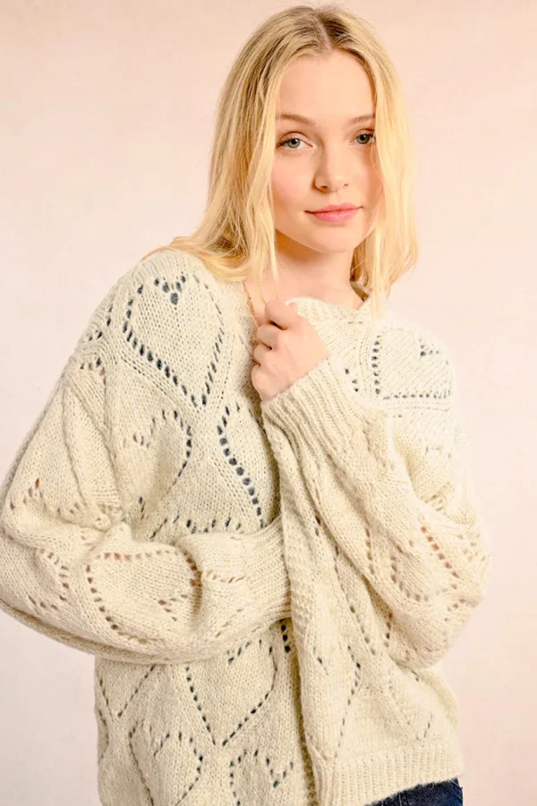 Heart Cardigan - Cream