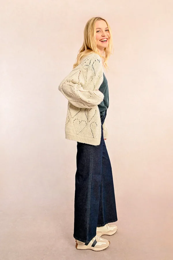 Heart Cardigan - Cream