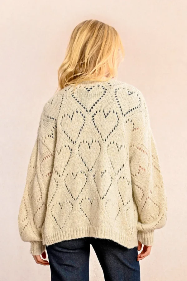 Heart Cardigan - Cream