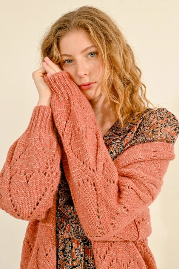 Heart Cardigan - Terracotta