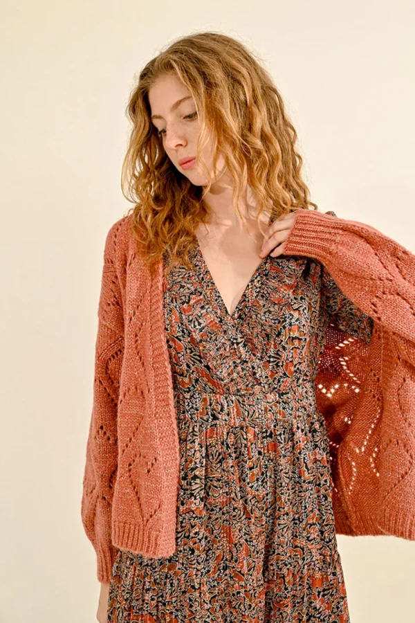 Heart Cardigan - Terracotta
