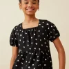 Heart Print Babydoll Top